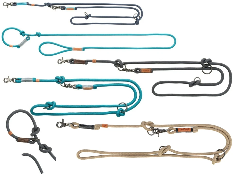 Trixie BE NORDIC Verlängerungsleine Retrieverleine Hundeleine blau grau petrol