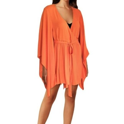 asos orange kimono dress ASOS DESIGN exaggerated sleeve embroidered satin bias cut maxi dress in orange