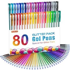 Shuttle Art 80 Pack Glitter Gel Pens 40 Colors With Refills Smooth Writing Set