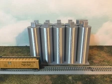 SILVER - Flour Silo SET - N Scale 1:160 EASY 2 pc Assembly! Your Small Town USA