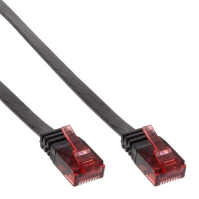 InLine Patchkabel Twisted Pair Netzwerkkabel RJ45 flach schwarz 1,5m