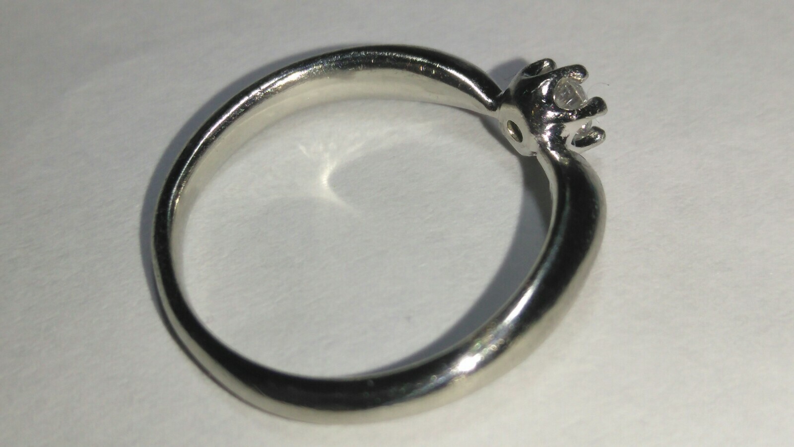 Solid platinum dainty diamond solitaire ring 2.80… - image 8