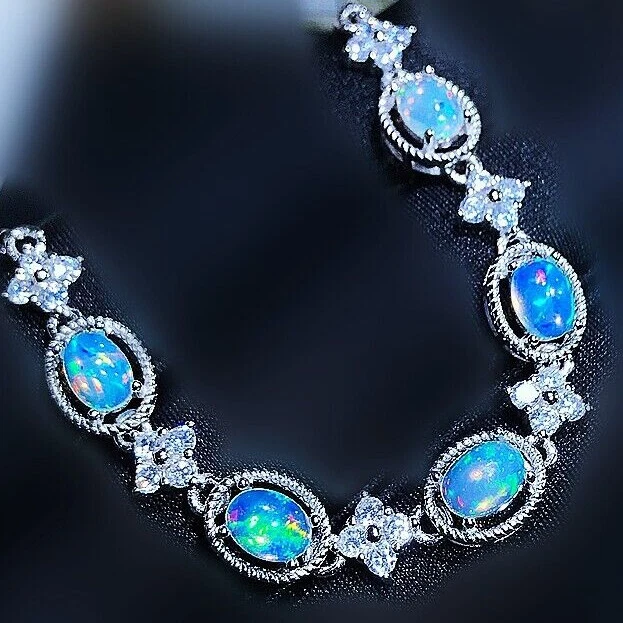 Fire opal shop tennis bracelet
