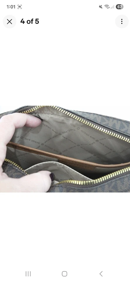 BNWT Michael Kors Jet Set Large Zip Chain Crossbody Bag Shoulder Brown RRP $600 - image 4 of 4