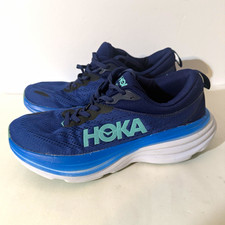 HOKA Bondi 8 shoes men size 8.5 D blue navy Blue running Cushioned