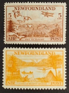 Newfoundland 1933 "Air" 2x Stamps Mh