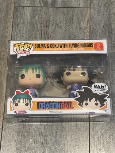 Funko Pop! Dragon Ball DBZ Bulma & Goku 2 Pack Books A Million Exclusive Shield