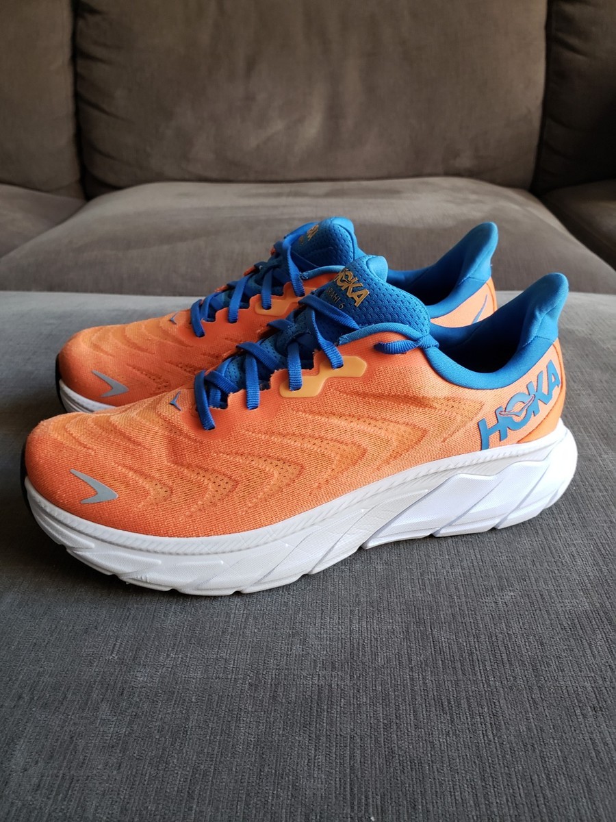 Size 9 - Hoka Men's Arahi 6 Trail Running Shoes WIDE Orange Blue