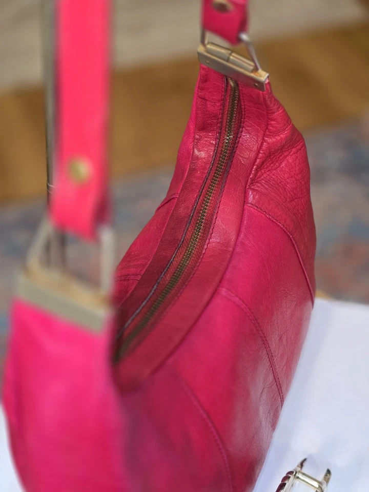 Bolsa rosa quente vintage feita na Itália - Imagem 4 de 4