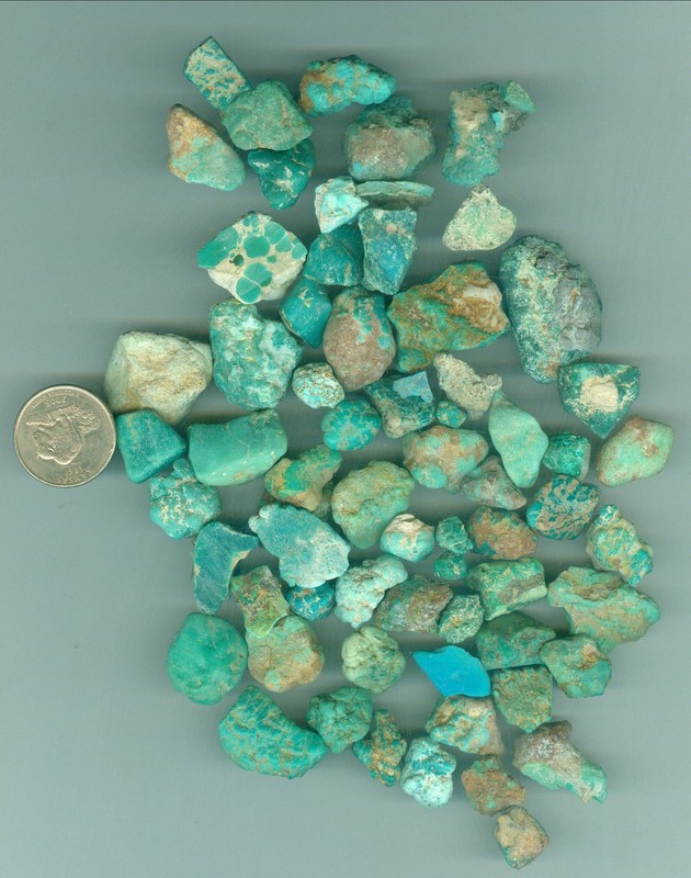 216 Grams of Stabilized Fox Turquoise Rough Large pieces of Stabilized Turquoise