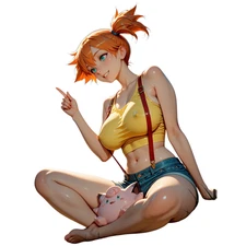 MISTY POKEMON REDHEAD 6" WEATHERPROOF CAR VINYL STICKER DECAL SEXY GIRL WAIFU