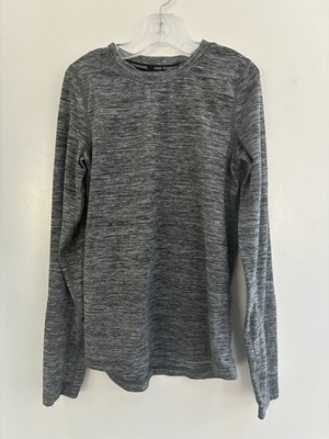 Terramar Youth Climasense 2.0 Marled Polyester Crewneck Long Sleeve Shirt Gray M