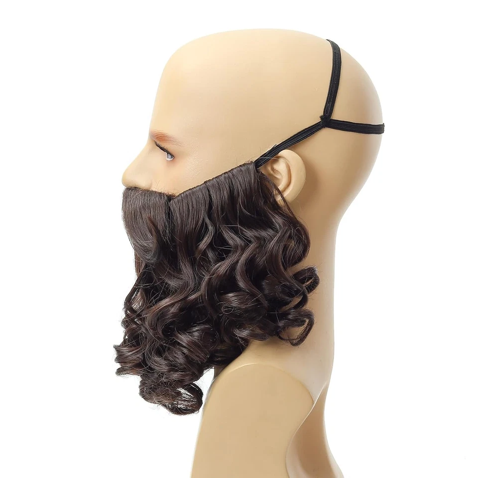 Fake White Beard and Mustache for Adults Funny Party Costume Accessory - Image 3 of 4