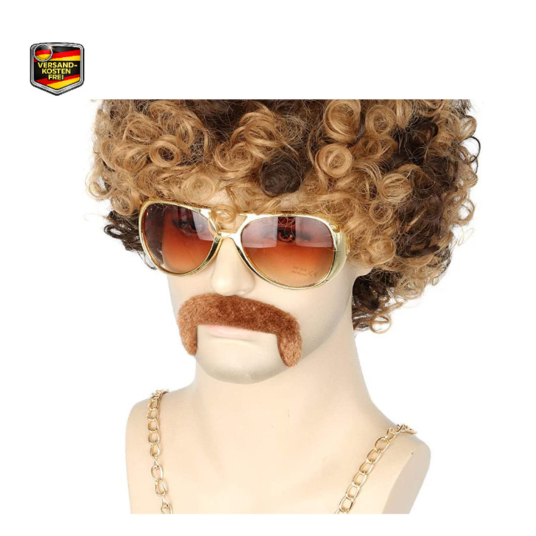 Topcosplay 3er Pack Herrenperücke 70er 80er Disco Dude Dirt Bag