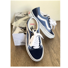 Vans Old Skool Navy Youth 4 Kids Boys Girls Suede Canvas Sneakers NEW