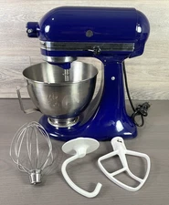 Kitchen Aid KSM90 Ultra Power Stand Mixer Cobalt Blue With Bowl And Attachments