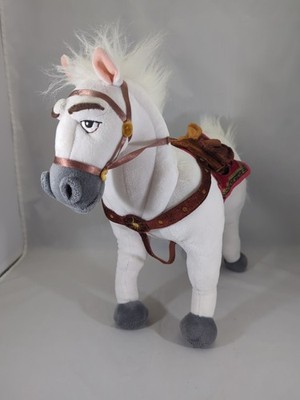 Disney Store Maximus Rapunzel White Horse Tangled Stuffed Plush Toy Posable 14''