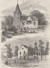 MARYLEBONE. Marylebone Church in the sixteenth century & in 1750. London c1880