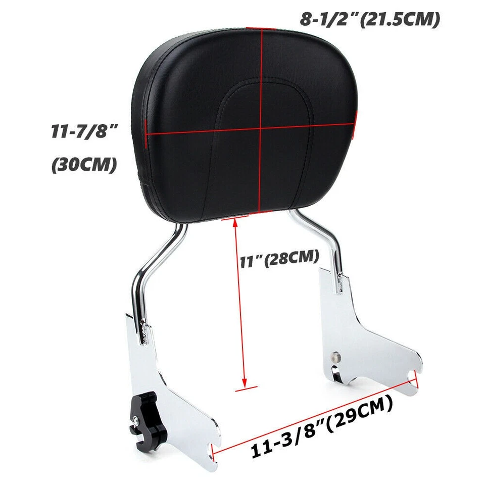 For Harley Touring Street Glide Road King 97-08 Detachable Back Rest Sissy Bar - Image 3 of 4