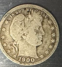 1900 Philadelphia Mint U S COIN Silver Barber Quarter