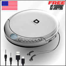 CD Player W 60 Second Anti Skip, Stereo Earbuds, Aux in Cable  AC USB Cable