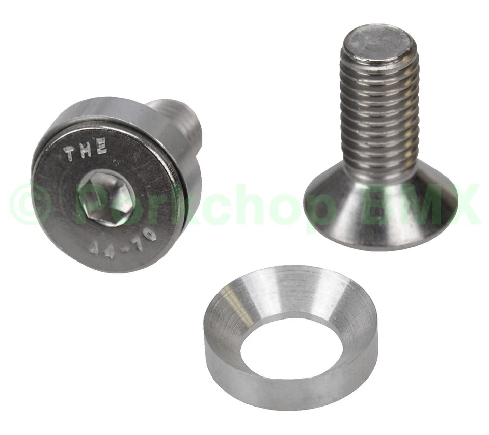 PORKCHOP BMX M10 Crank spindle bolts fits Odyssey Black Widow PAIR STAINLESS