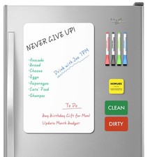 Magnetic Dry Erase Fridge Whiteboard with Markers, Eraser, 17 x 11