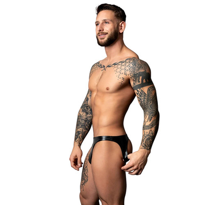 #ad Male Power Black Wet Look Jock Brief Contour Pouch Underwear $19.99
