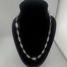 925 sterling silver paperclip 19  necklace 