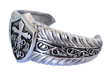 Large Men's Religious Armor of God Stainless Steel Large Cuff Bracelet 220