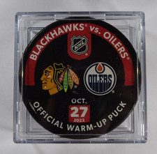 Chicago Blackhawks v Edmonton Oilers Official Warm-Up Used Puck 27/10/2022