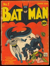 Batman #2 (Former CGC 1.8) Unrestored Golden Age 2nd Joker DC Comic 1940 GD-