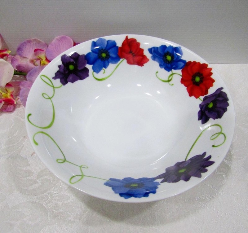 Large Westbury Court "Lyrical Blooms" 10" Serving Bowl    ANEMONES Pattern