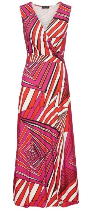 NEU MAXI SOMMERKLEID GRAFIKPRINTS WICKELOPTIK 34 36 38 40 MELROSE pink *39796569 - Bild 2 von 4