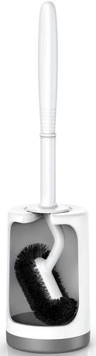 Toilet Bowl Brush Holder Set Curved Design with Holder for Deep Cleaning Unde...
