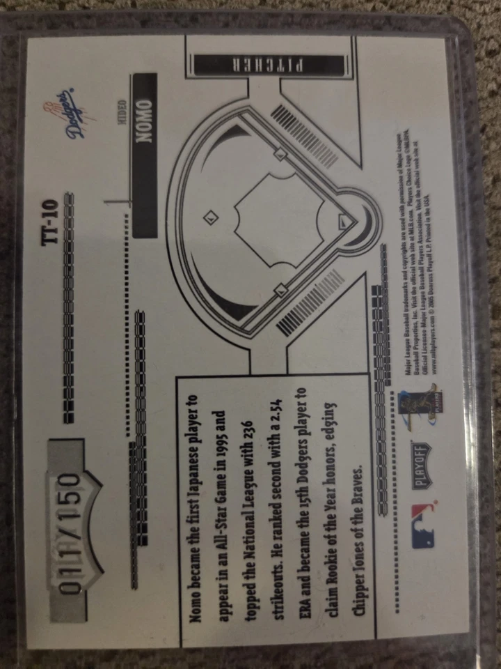2005 Playoff Absolute- Tools of the Trade Hideo Nomo #TT-10 Black /100 - Image 2 of 2