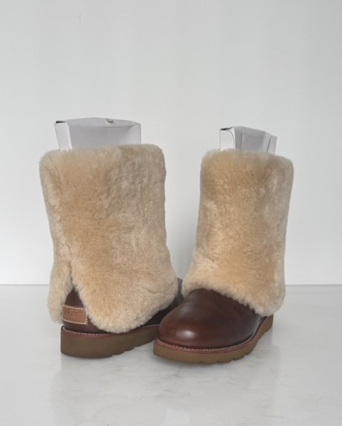 UGG MAYLIN CHESTNUT LEATHER SHEEPSKIN WOMEN BOOTS SIZE 9 RARE 🔥