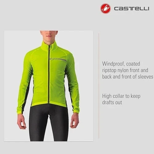 NUEVA Chaqueta de Ciclismo Castelli SQUADRA STRETCH a Prueba de Viento - XL - AMARILLO/VERDE FLUORO Foto 3 de 4