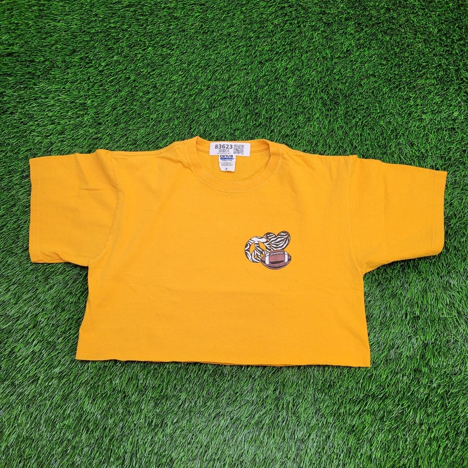 Camiseta corta de fútbol Peace Love vintage para mujer M 19x15 Y2K Foto 2 de 4