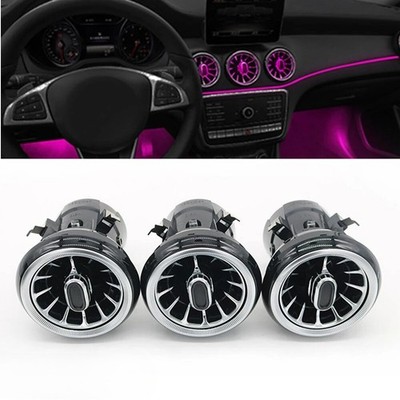 3PCS LED AC Air Vents 12 Color Turbine Ambient Light Set For KIA Stinger 2018-20