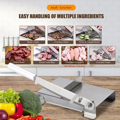 CGOLDENWALL Manual Ribs Meat Slicer Household Stainless Steel Small Bone Cutt...
