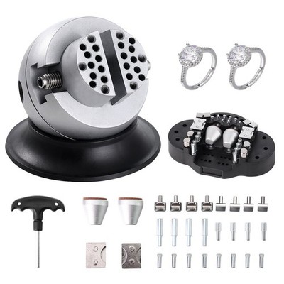 3in Universal Ball Vise, 360° Swivel Engraving Block w/ 30pc Attachments