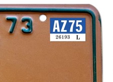 Arizona license plate registration sticker, 1975, AZ