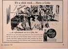 1945 It's a Slick Trick Have a Coke Coca Cola Vintage Print Ad American Girl Nov