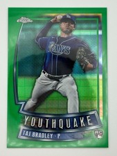 2023 TOPPS CHROME UPDATE TAJ BRADLEY #YQ-68 YOUTHQUAKE GREEN REFRACTOR /99 RC