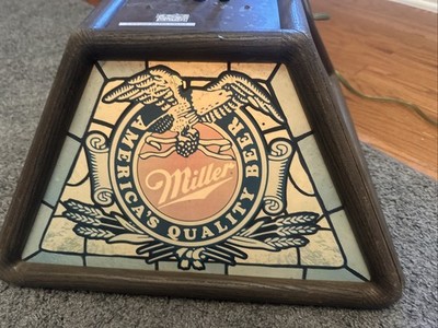 Miller High Life Beer Sign Light Hanging Lamp 1986 LADY ON MOON