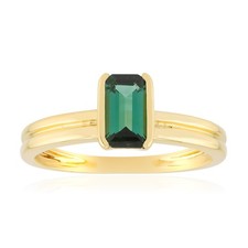 Brasilianischer Indigolith Goldplattierter Silberring