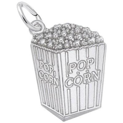 Sterling Silber Popcorn Charm mit Karabinerverschluss gravierbar kostenlos USA Versand