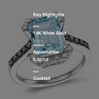 Le Vian 14K White Gold Cocktail Ring for Her 1.968 cts Aquamarine Diamond Size 5 — photo 2