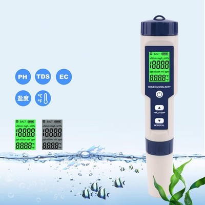 Digitales LCD TDS PH-Meter Wasserreinheit Aquarien Pool Salzgehalt